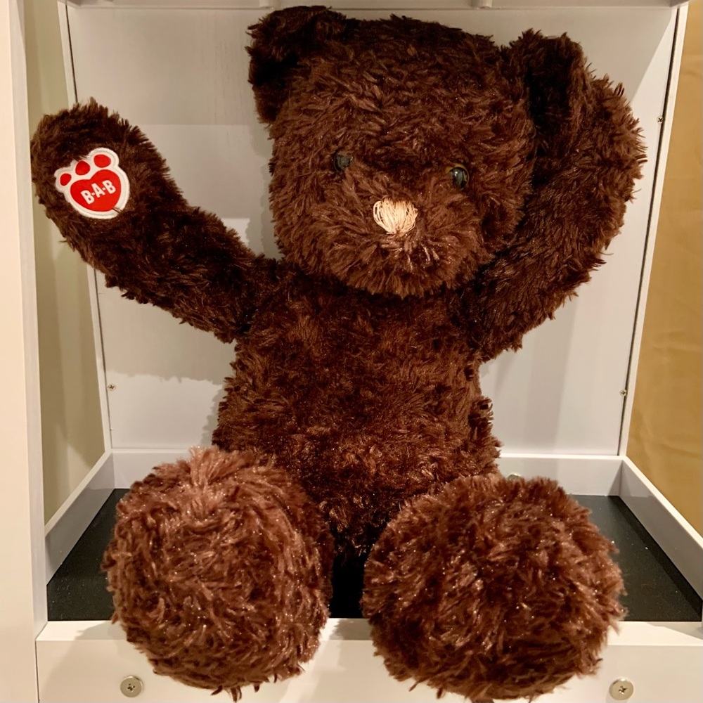 Build-A-Bear BAB Dark Brown 19 Inch Fuzzy Stuffed Teddy Animal Plush Toy